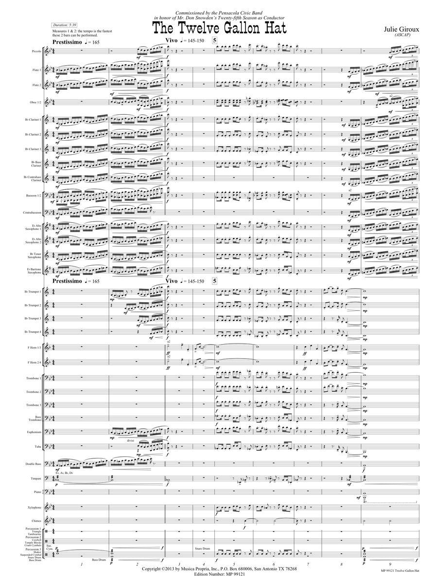 The Twelve Gallon Hat Score page 1