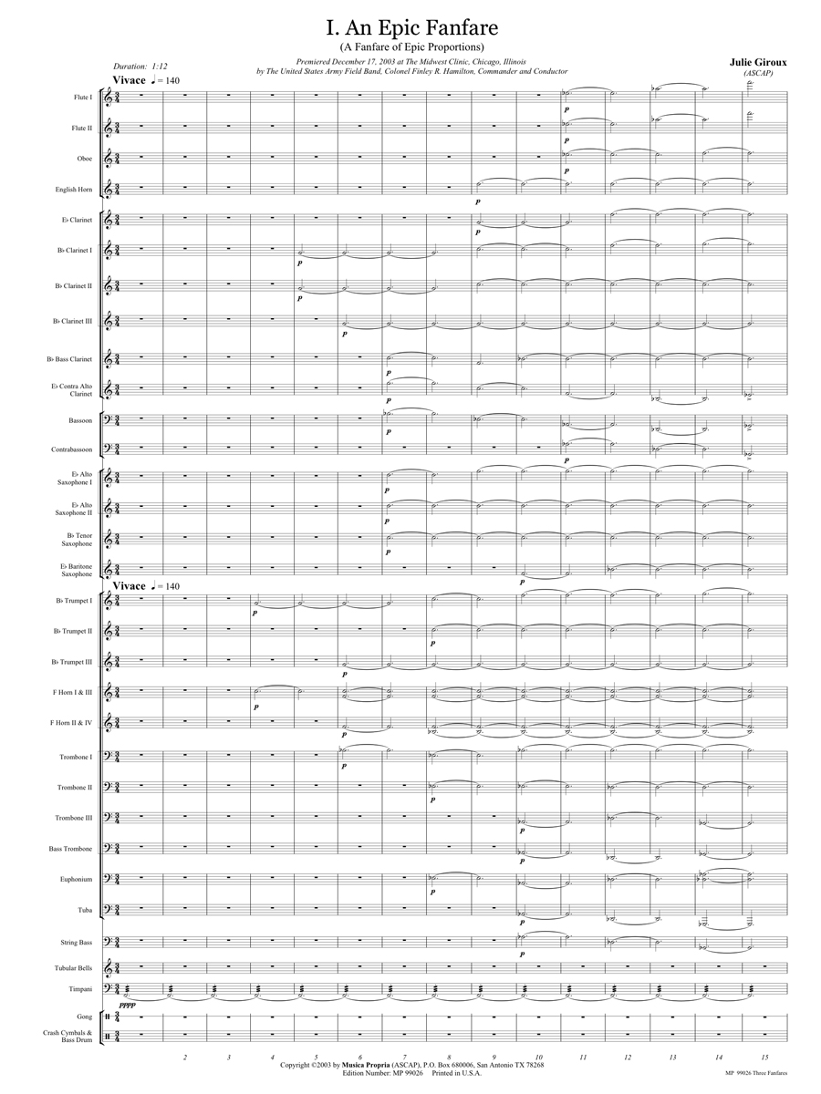 Epic Fanfare Score page 1