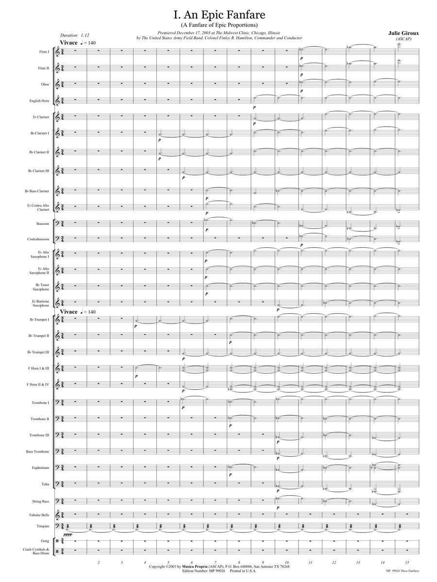 Epic Fanfare Score page 1