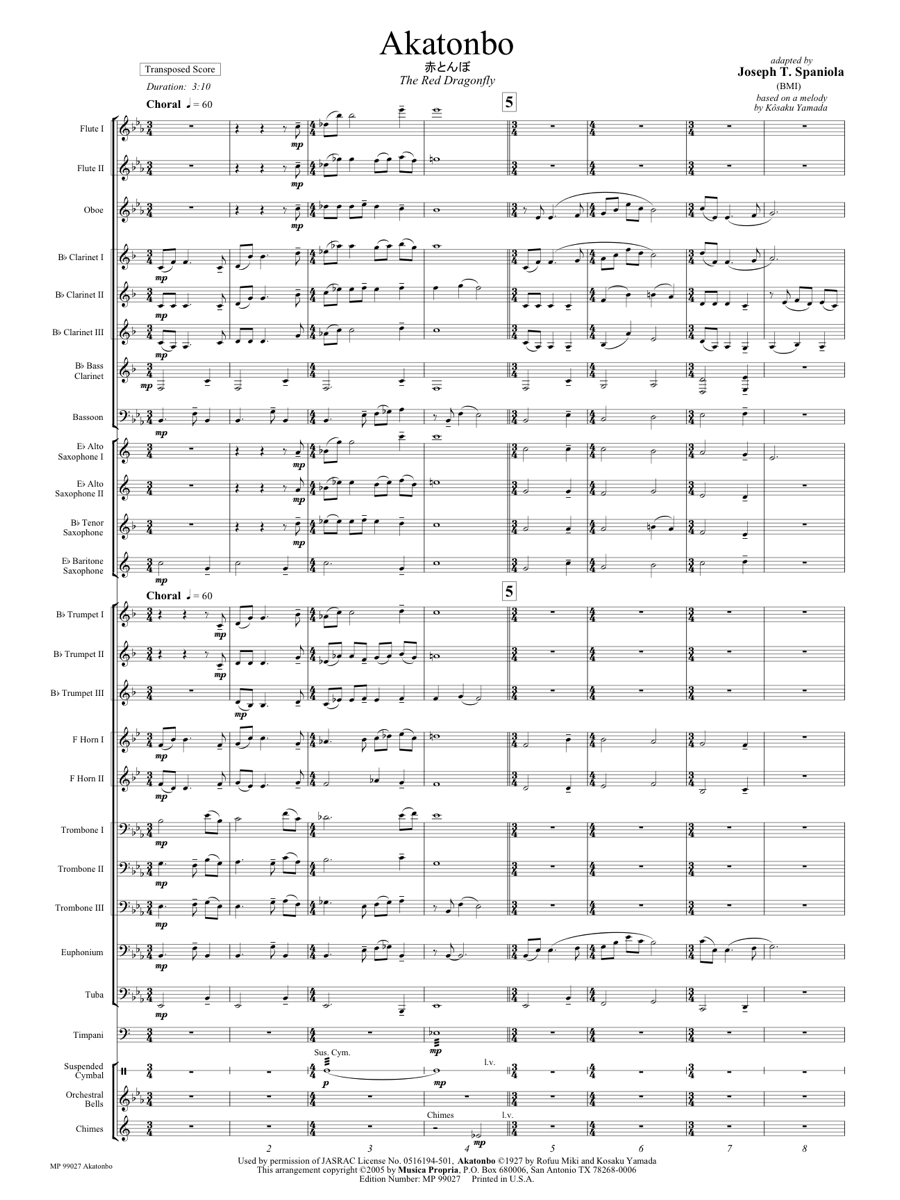 Akatonbo Score Page 1