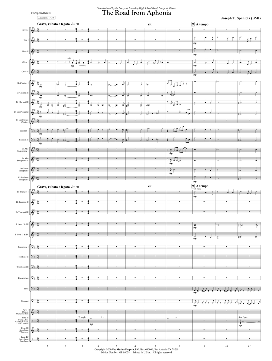 The Road from Aphonia Score Page 1