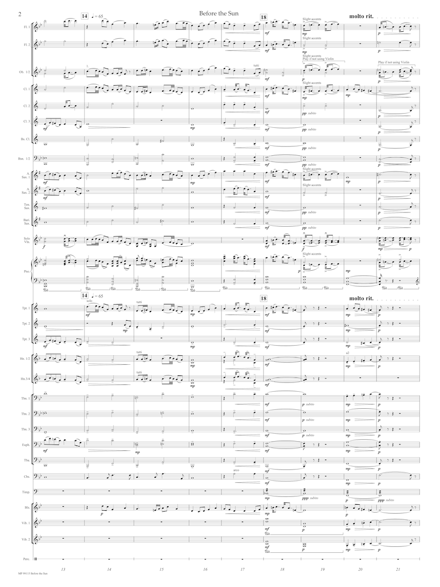 Before The Sun Score pg 2