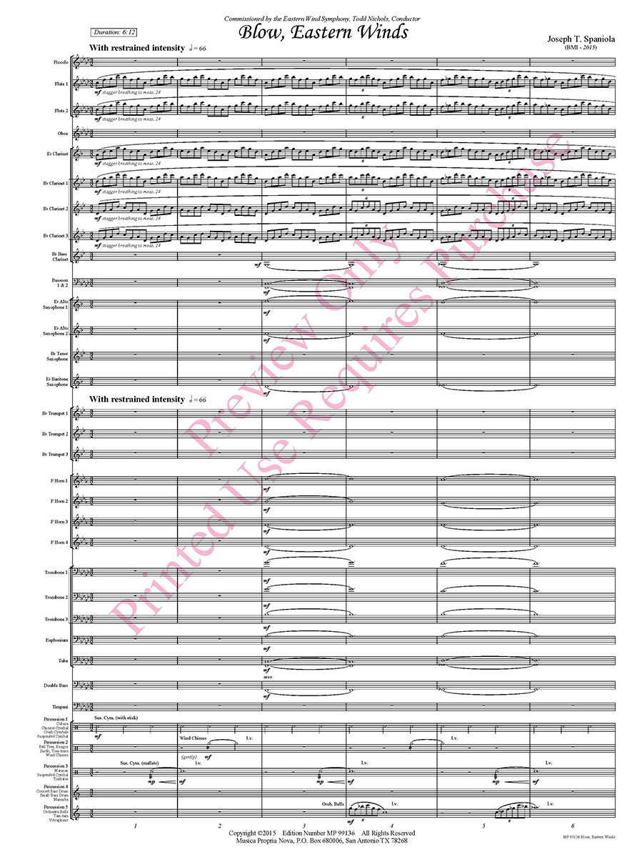 Blow, Eastern Winds Score Page 1