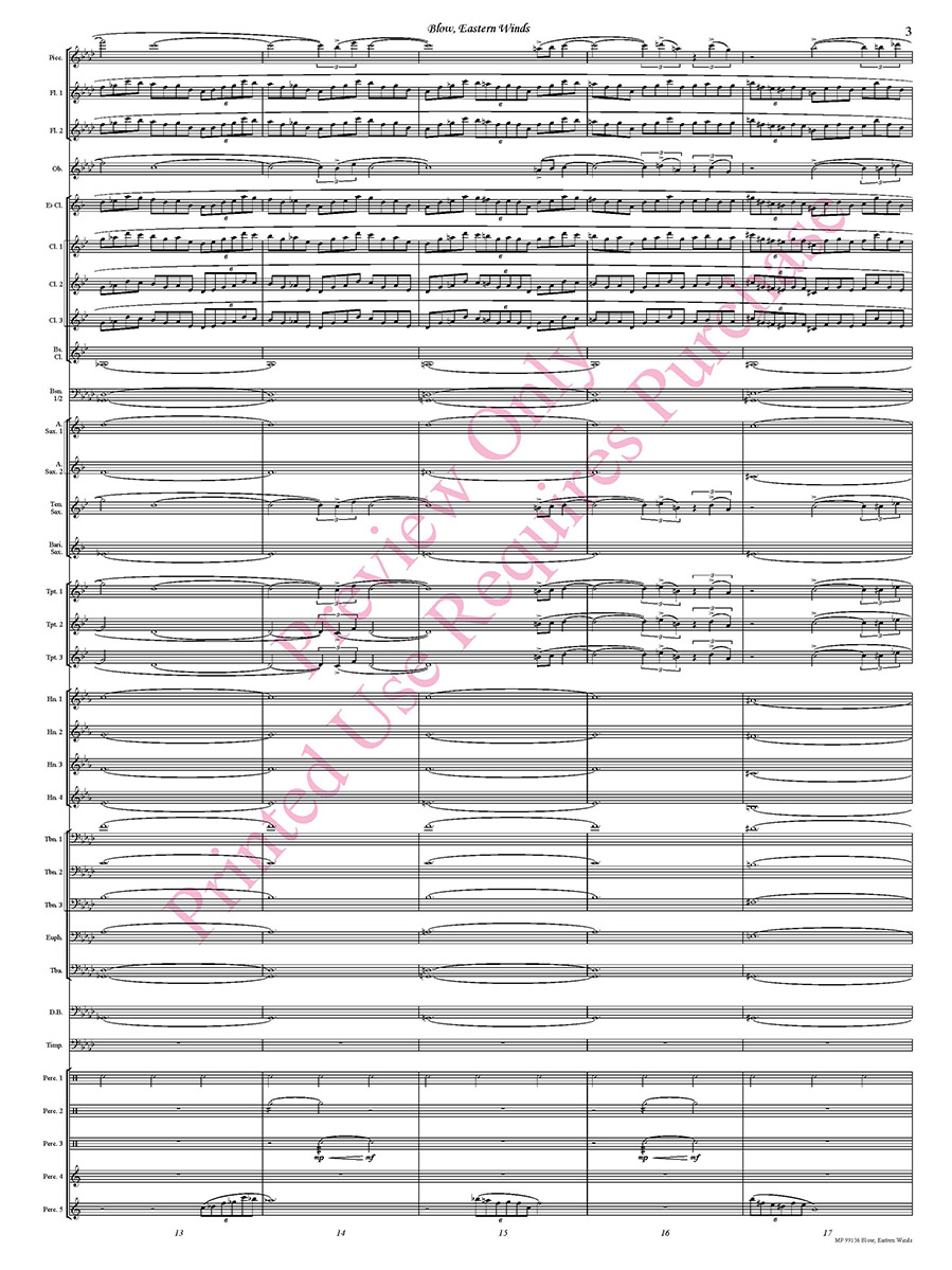 Blow, Eastern Winds Score Page 3