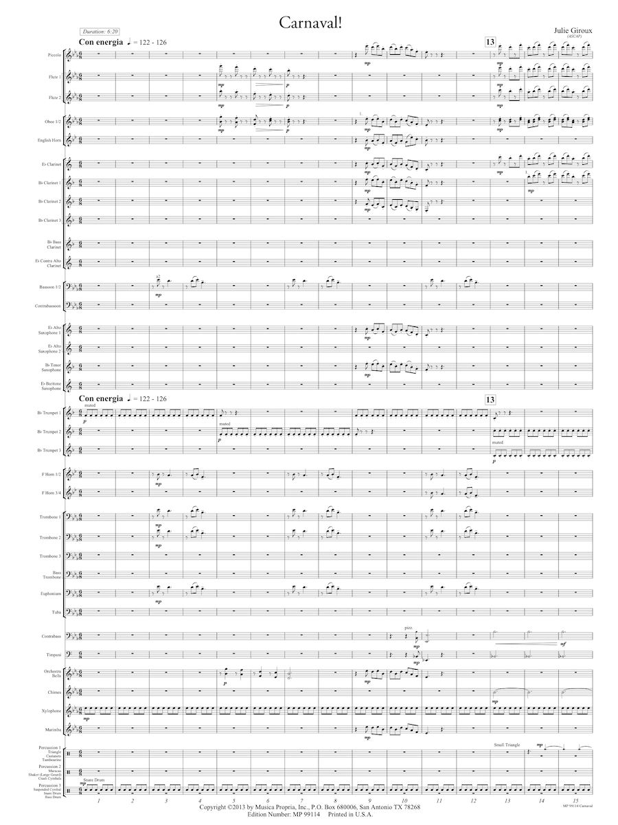 Carnaval Score Page 1
