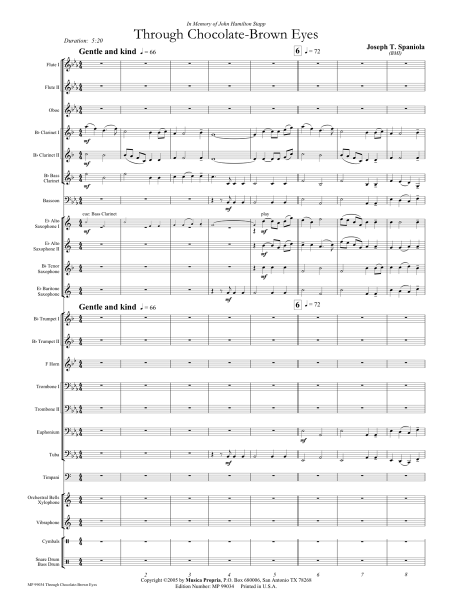 Through Chocolate-Brown Eyes Score Page 1
