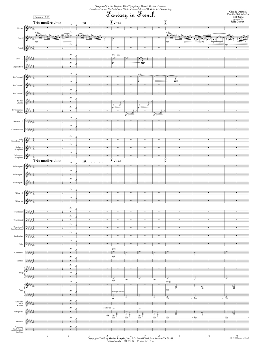 Fantasy in French Score Page 1