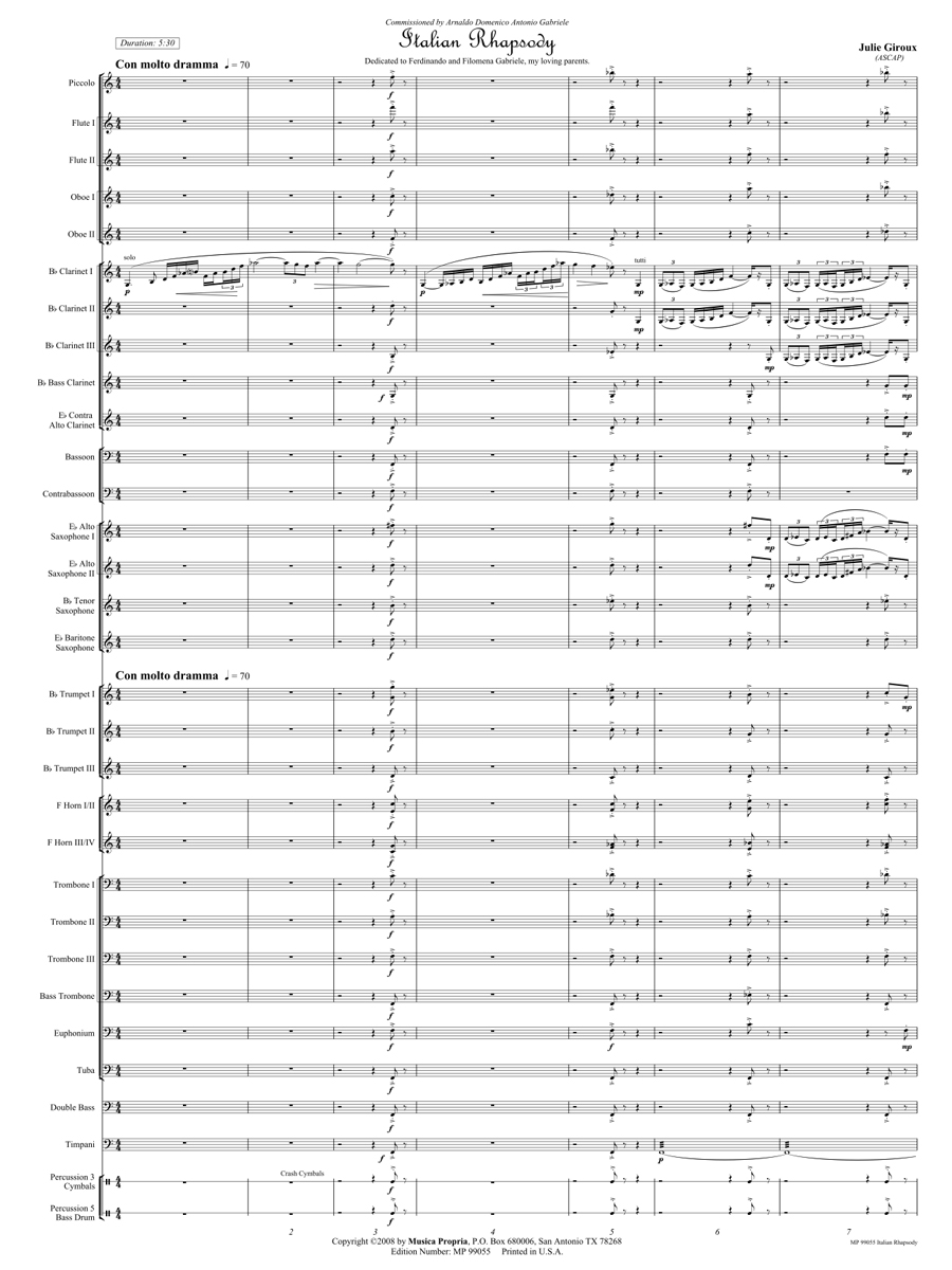 Italian Rhapsody Score Page 1