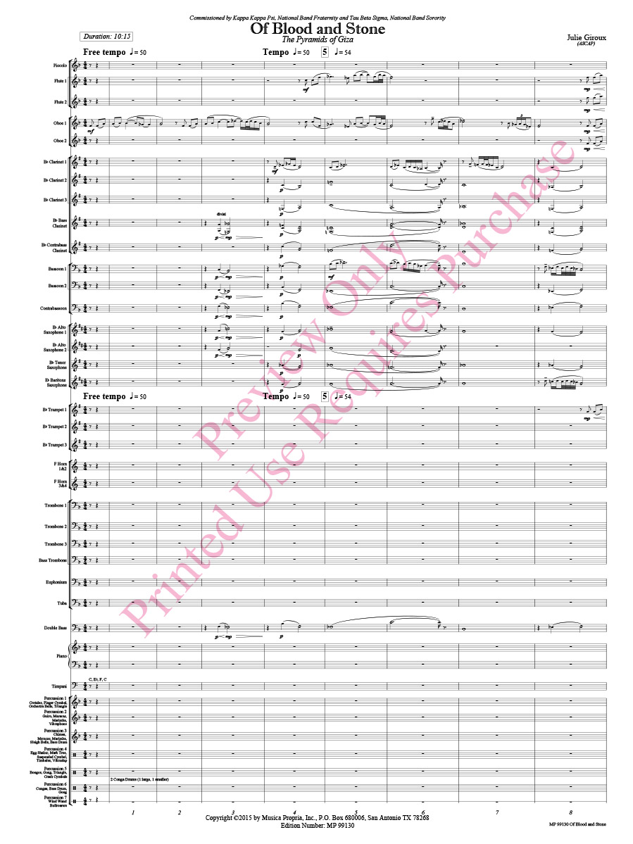 Of Blood and Stone Score Page 1