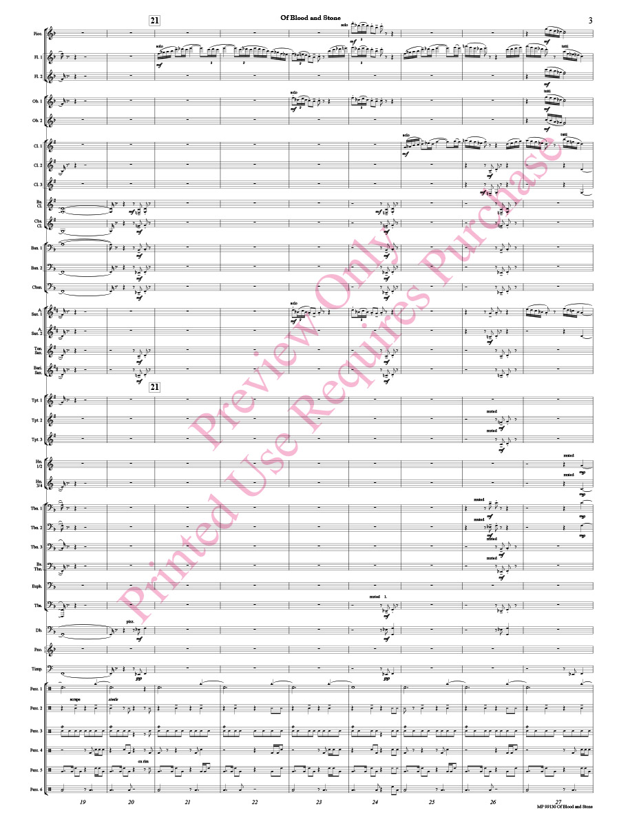 Of Blood and Stone Score pg 3