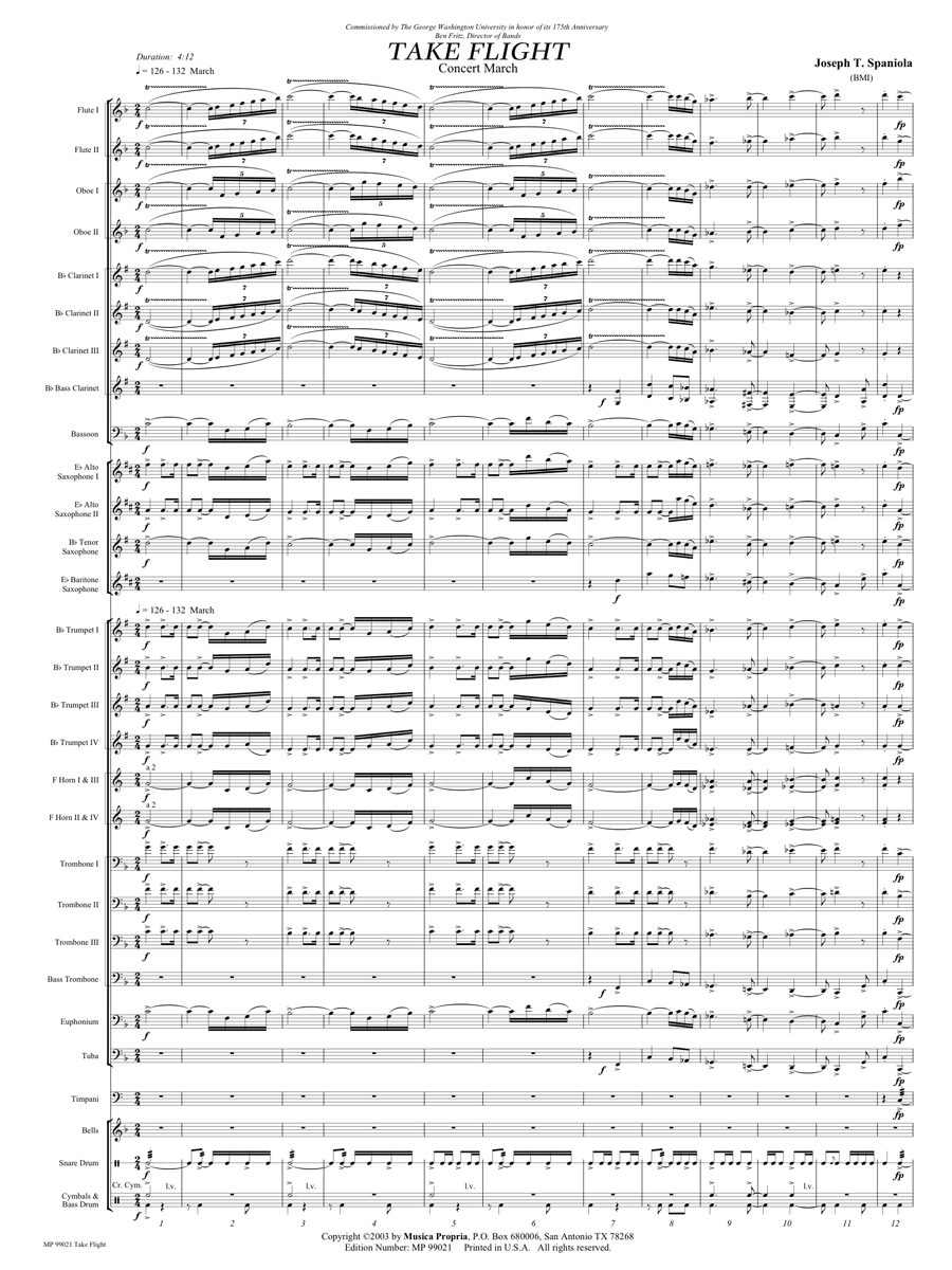 Take Flight Score Page 1
