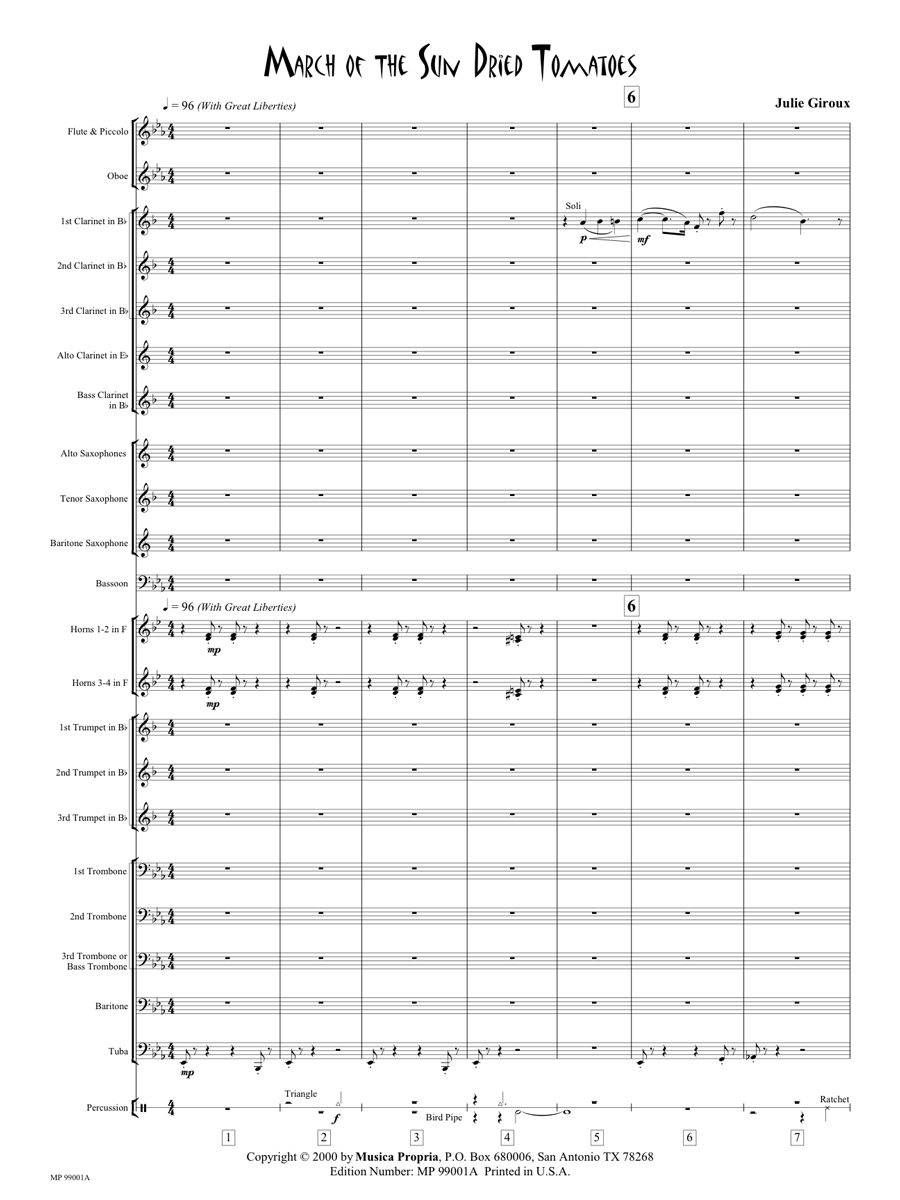 March of the Sun-Dried Tomatoes Score Page 1