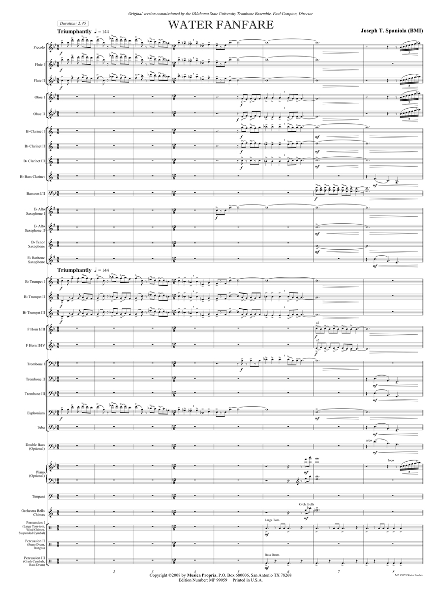 Water Fanfare Score Page 1