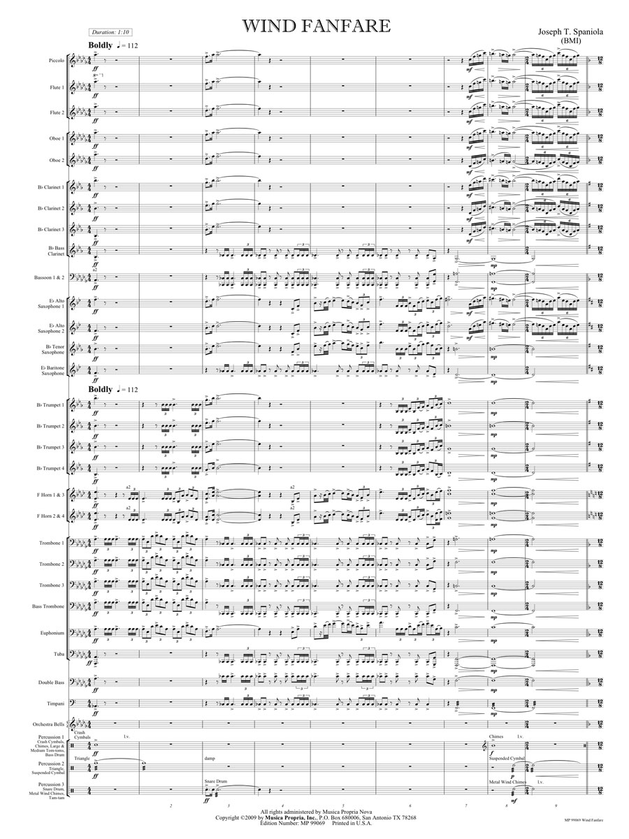 Wind Fanfare score page 1